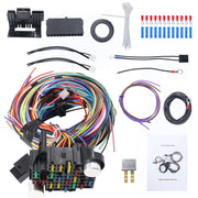 DURAFORCE Universal 21 Circuit Wiring Harness kit For Ford Hotrods Long Wires Chevy Mopar