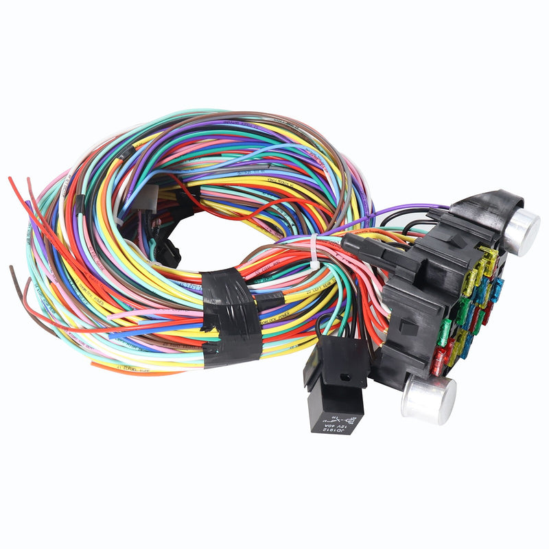 DURAFORCE Universal 21 Circuit Wiring Harness kit For Ford Hotrods Long Wires Chevy Mopar