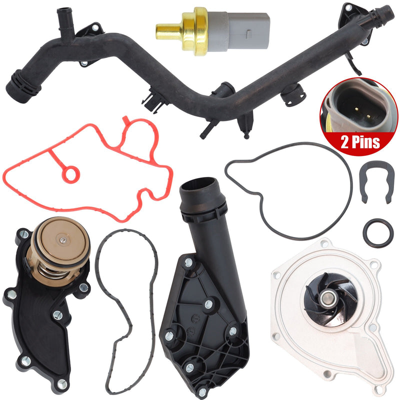DURAFORCE Water Pump & Thermostat Crossover Pipe Kit for (2009) Audi A4 Quattro 3.2L V6