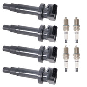 DURAFORCE 4PCS Ignition Coil & Spark Plug for 2000-2008 Toyota Corolla Matrix Celica UF247