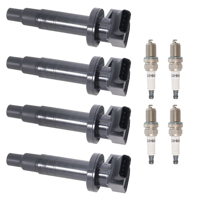 DURAFORCE 4PCS Ignition Coil & Spark Plug for 2000-2008 Toyota Corolla Matrix Celica UF247