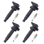 DURAFORCE 4PCS Ignition Coil & Spark Plug for 2000-2008 Toyota Corolla Matrix Celica UF247