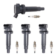 DURAFORCE 4PCS Ignition Coil & Spark Plug for 2000-2008 Toyota Corolla Matrix Celica UF247