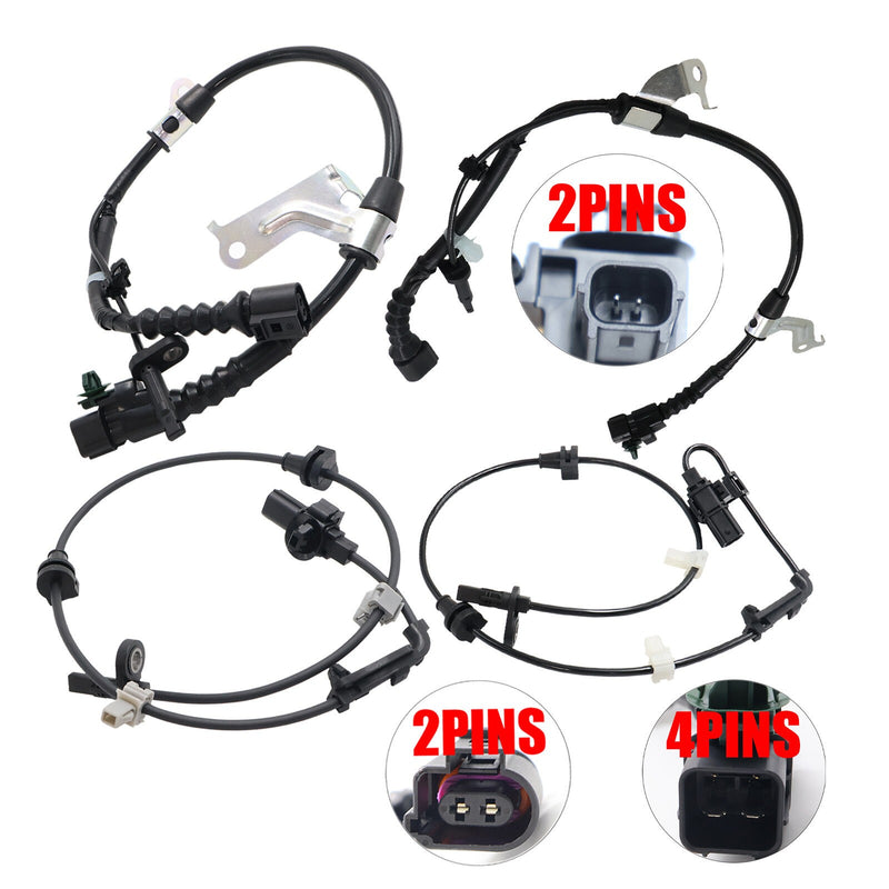 DURAFORCE Front Rear RH & LH Set of 4 ABS Wheel Speed Sensor For 2016-2020 Honda Civic