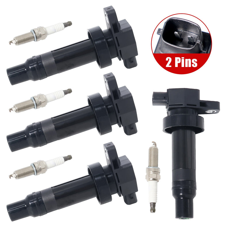 DURAFORCE 4pcs Ignition Coils For Hyundai Accent Kia Soul Rio1.6L 04-19 4pcs Spark Plug