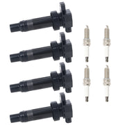 DURAFORCE 4pcs Ignition Coils For Hyundai Accent Kia Soul Rio1.6L 04-19 4pcs Spark Plug