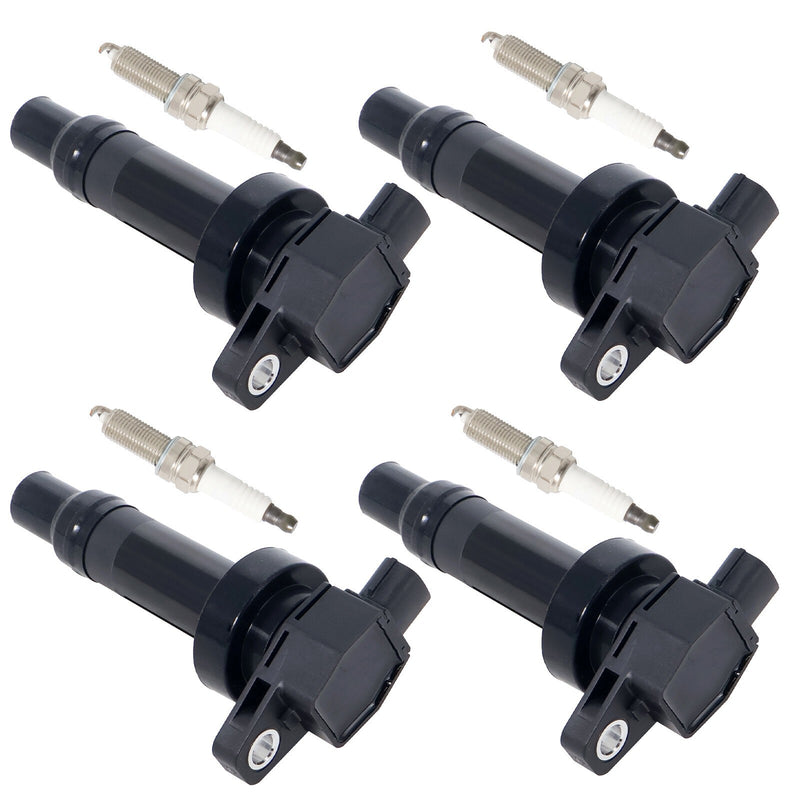 DURAFORCE 4pcs Ignition Coils For Hyundai Accent Kia Soul Rio1.6L 04-19 4pcs Spark Plug