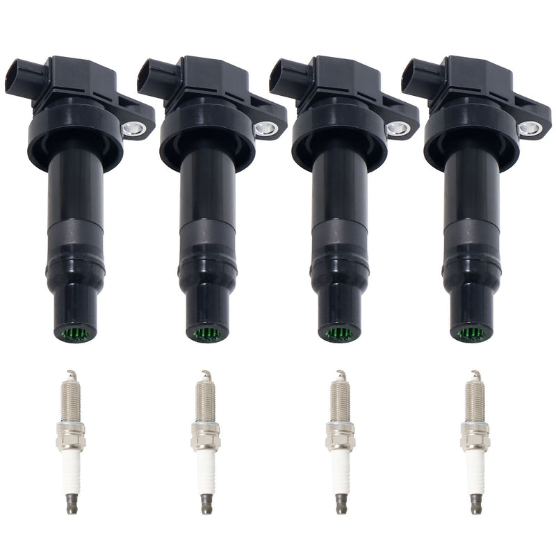 DURAFORCE 4pcs Ignition Coils For Hyundai Accent Kia Soul Rio1.6L 04-19 4pcs Spark Plug