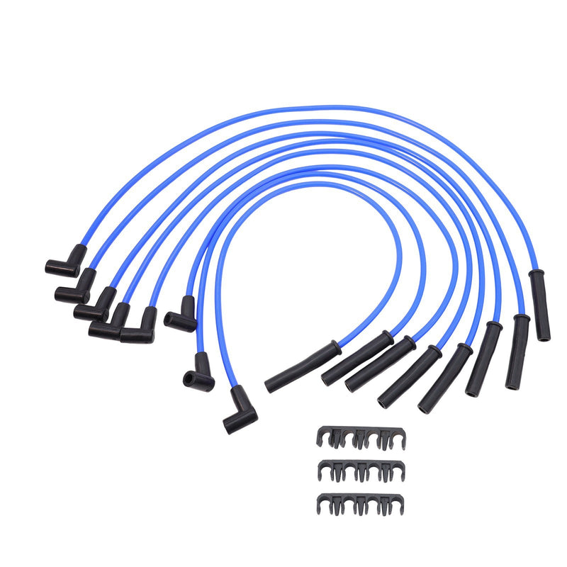 DURAFORCE For Ford Big Block FE 351C 8.5 mm 8x Blue HEI Distributors Spark Plug Wire Set