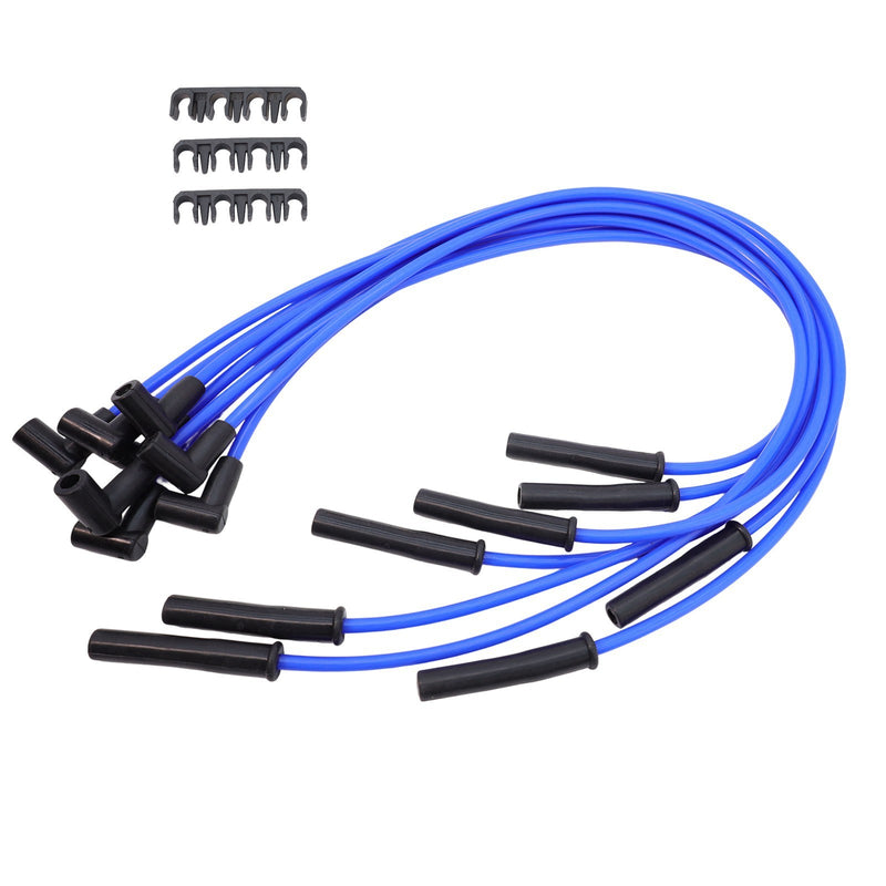 DURAFORCE For Ford Big Block FE 351C 8.5 mm 8x Blue HEI Distributors Spark Plug Wire Set