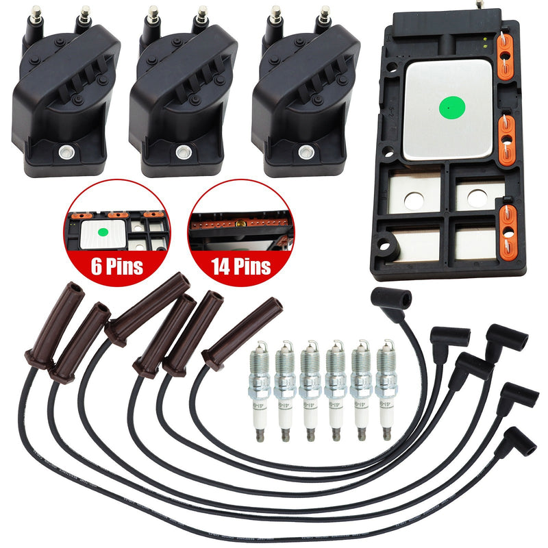 DURAFORCE Control Module&Ignition Coils&Spark Plug&Wires For 1990-2004 Buick Regal 3.8L V6