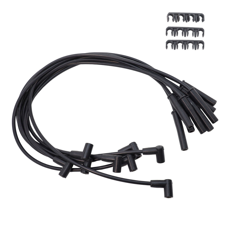 DURAFORCE For Ford Big Block FE 351C 8.5 mm 8x Black HEI Distributors Spark Plug Wire Set