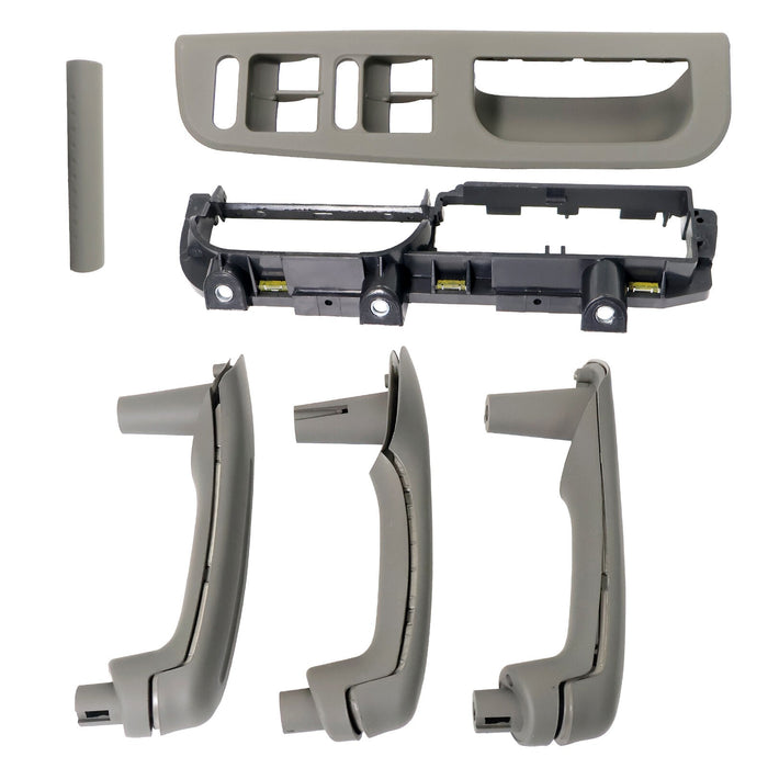 DURAFORCE 6x Door Grab Handle Cover Switch Bezel for VW Jetta Golf Bora MK4 99-04 LHD Gray