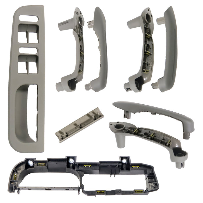 DURAFORCE 6x Door Grab Handle Cover Switch Bezel for VW Jetta Golf Bora MK4 99-04 LHD Gray