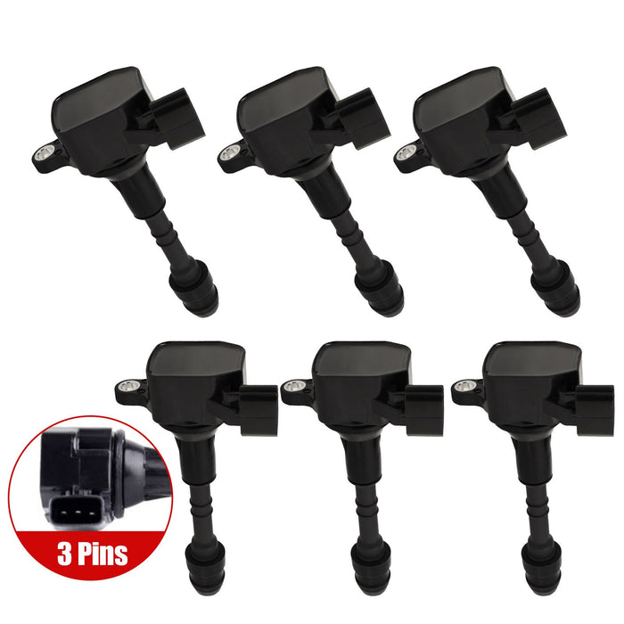 DURAFORCE 6Pcs Ignition Coils 224338J115 For Nissan QX4 Murano Maxima 4.0L 2003-2008 New