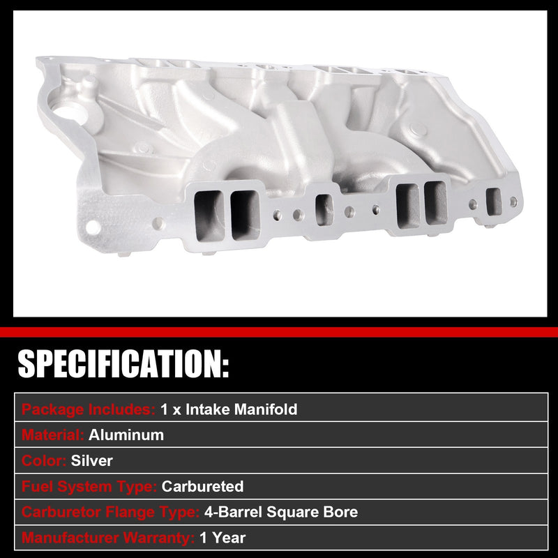 DURAFORCE Aluminum Dual Plane RPM Intake For 55-86 SBC Small Block Chevy 350 383 400