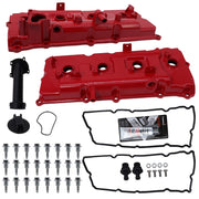 DURAFORCE Aluminum Red Valve Covers Kit for Nissan Armada Titan Pathfinder QX56 5.6L 04-16