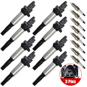 DURAFORCE 8X Ignition Coils + 8X Spark Plugs UF592 For BMW X5 X6 550i 650i 750i 4.4L V8