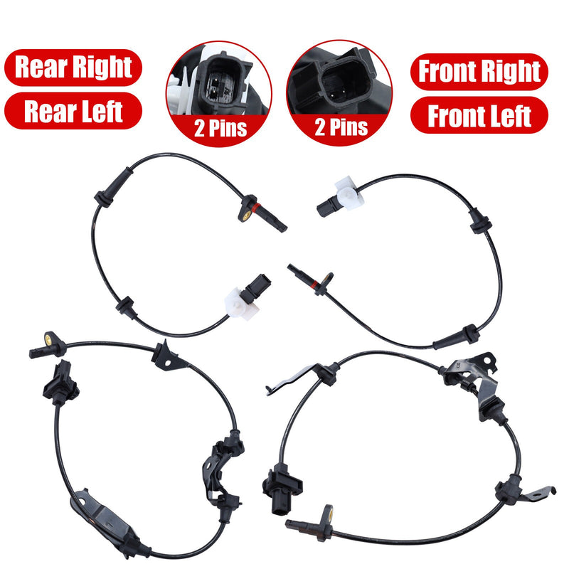 DURAFORCE 4PCS ABS Wheel Speed Sensor Front Rear Left Right Fit For HONDA ACCORD 2008-2012