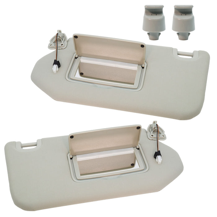 DURAFORCE 2 x Gray Sun Visors For 13-20 Nissan Pathfinder 96400-9PB0A 96401-9PB0A LH/RH