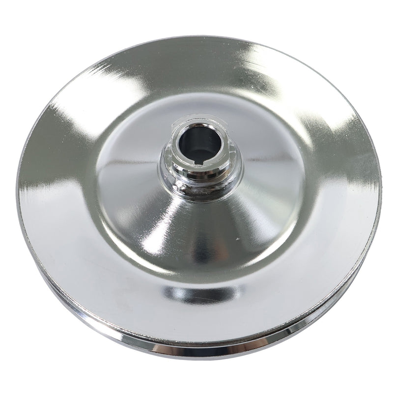 DURAFORCE Chevy Power Steering Pulley Saginaw Pump Keyway Style 1 Groove Chrome