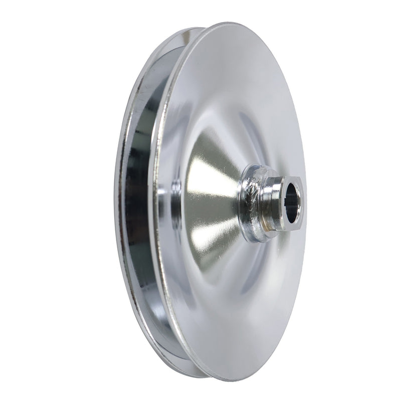 DURAFORCE Chevy Power Steering Pulley Saginaw Pump Keyway Style 1 Groove Chrome