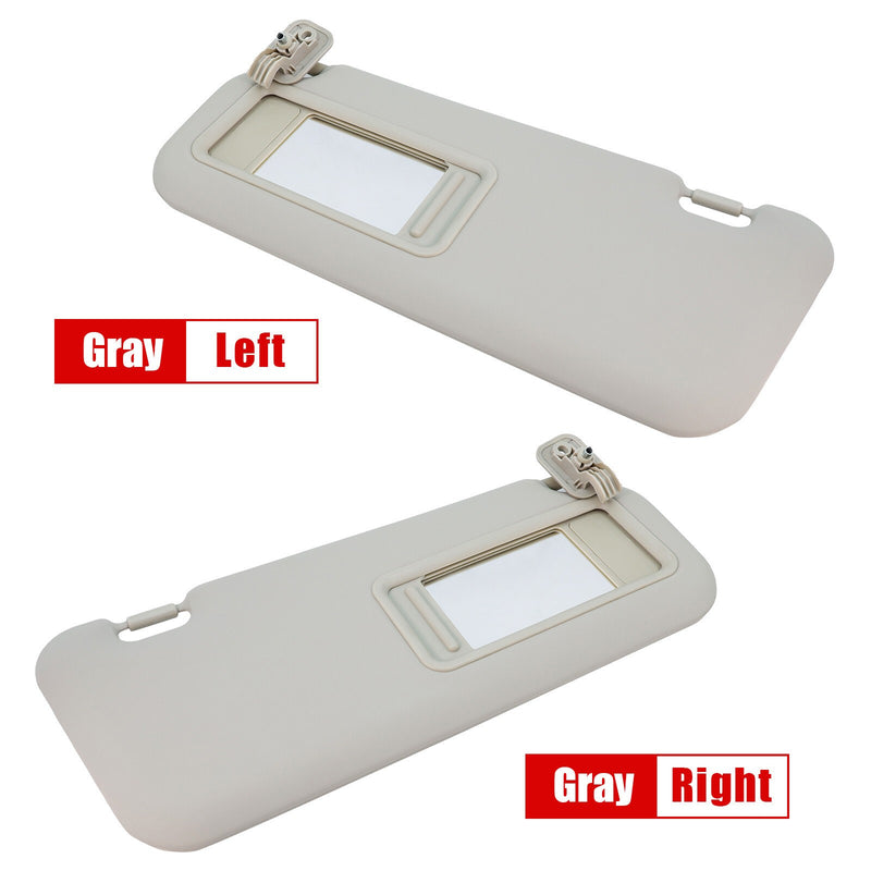 DURAFORCE 2x NEW For 2010-13 Mazda 3 Hatchback Left Driver & Right Passenger Sunvisor Gray