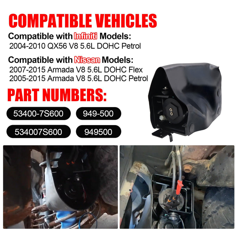 DURAFORCE Rear Air Suspension Compressor Pump for Nissan Armada Infiniti QX56 534007S600
