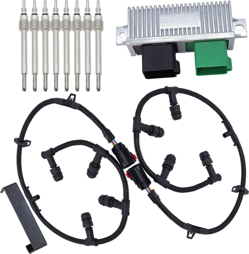 DURAFORCE Glow Plugs Harnesses & Controller w/Tool For 04-10 Ford 6.0L Powerstroke Diesel