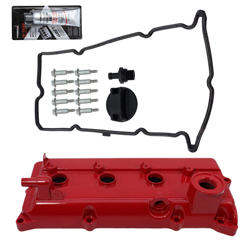 DURAFORCE For Nissan Altima Sentra SE-R 2.5L Red Aluminum Valve Cover w/Gasket PCV valve