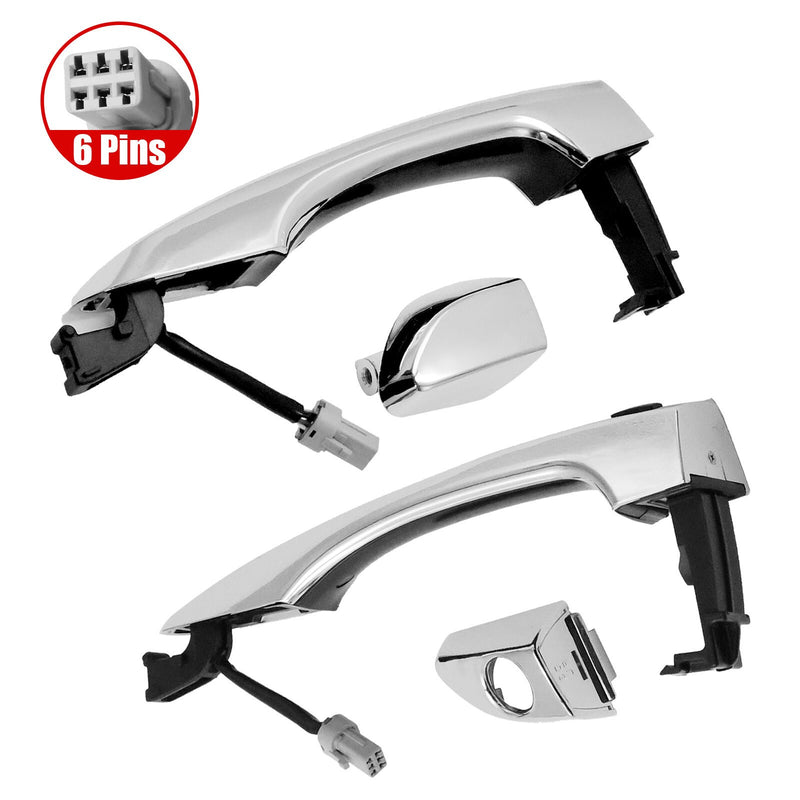 DURAFORCE New 2x Chrome Door Smart Key Handle Front Outside RH&LH For 16-21 Hyundai Tucson