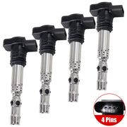 DURAFORCE 4Pcs Ignition Coils for Audi TT A4 VW Beetle Golf Jetta L4 1.8L 00-06 06A905115A