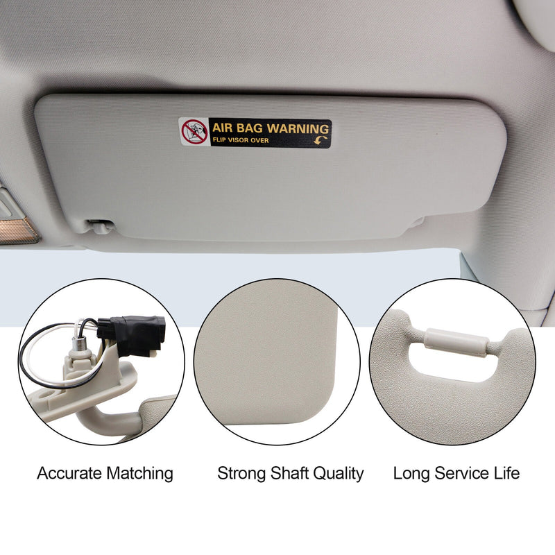 DURAFORCE New RH Passenger Side Gray Sun Visor W/ Light BBM369270C-75 For Mazda 3 10-13