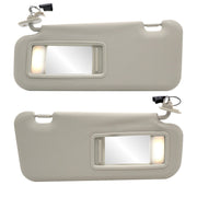 DURAFORCE Right & Left Gray Driver & Passenger Pair Sun Visor W/Light For Mazda 3 2.0L