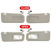 DURAFORCE Right & Left Gray Driver & Passenger Pair Sun Visor W/Light For Mazda 3 2.0L