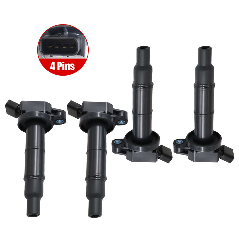 DURAFORCE 9091902244 4Pcs Ignition Coils For Toyota Matrix Solara Scion tC Lexus L4 2.4L