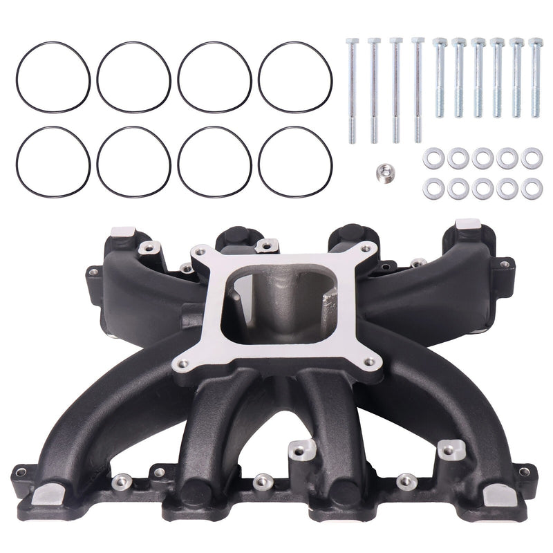 DURAFORCE For GM LS Gen III IV LS1 LS2 LS6 Black Single Plane Carb Intake Manifold 300-132