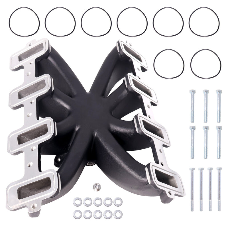 DURAFORCE For GM LS Gen III IV LS1 LS2 LS6 Black Single Plane Carb Intake Manifold 300-132