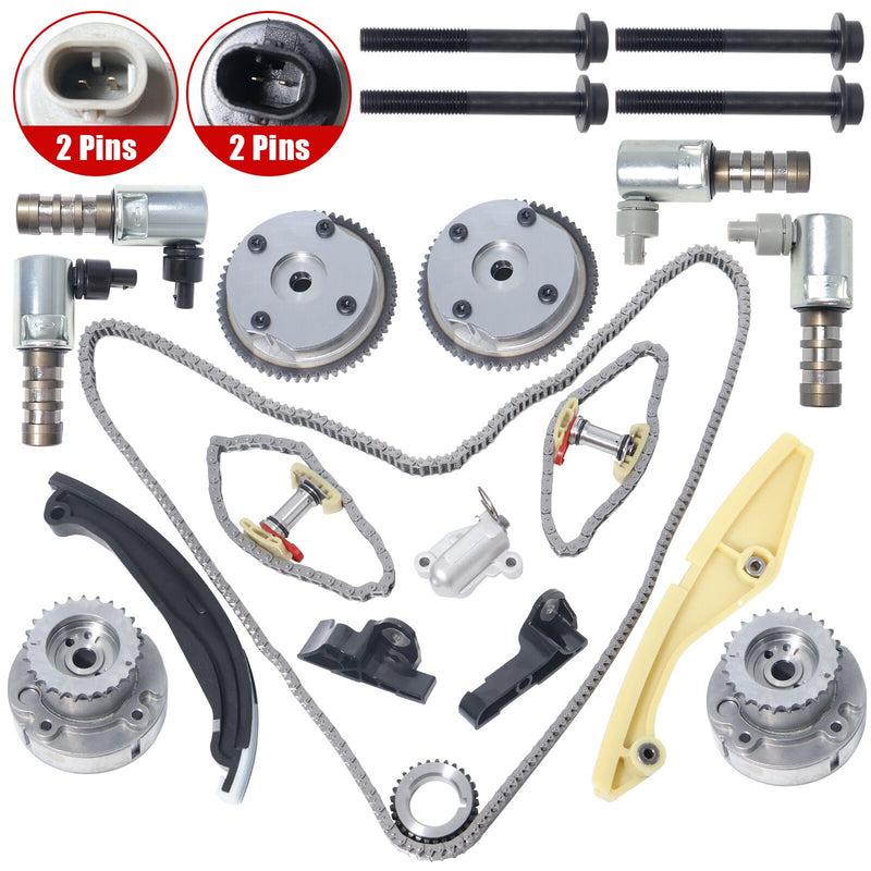 DURAFORCE Timing Chain Kit With VVT Cam Phaser For Ford Explorer Lincoln MKX AT4Z6C525A