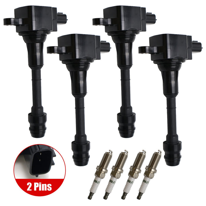 DURAFORCE Set of 4 Ignition Coil & Spark Plug 224488H311 For Nissan Altima L4 2.5L 2002-06