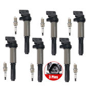 DURAFORCE 6X Ignition Coil & 6 Spark Plug For BMW 128i 135i 525xi Z4 I6 3.0L UF515 UF522