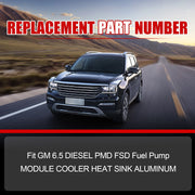 DURAFORCE GM Chevy Chevrolet 6.5 Turbo Diesel Fuel Pump PMD FSD Cooler Plate Heat Sink