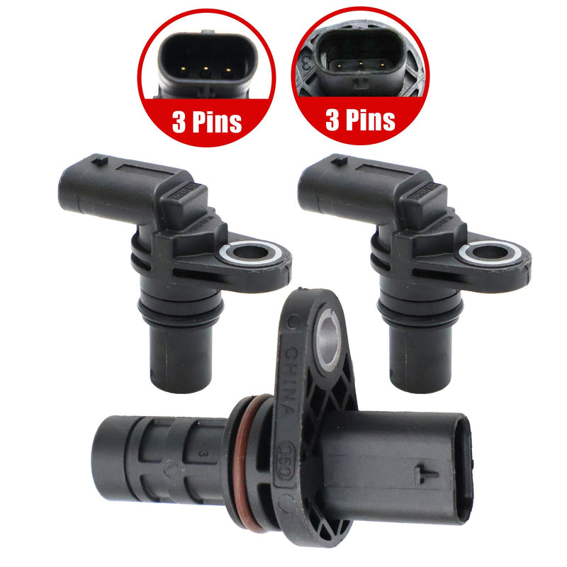 DURAFORCE 2x Camshaft & 1x Crankshaft Position Sensor for Audi A4 A5 A6 TT Quattro allroad