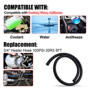 DURAFORCE 3/4"Heater Hose Coolant Radiator Straight 100PSI SAE 20R3 Standard 5FT-HOT!