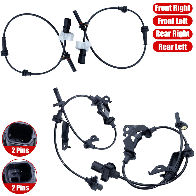 DURAFORCE 4PCS ABS Wheel Speed Sensor For HONDA ACCORD 2008-2012 Front Rear Left Right
