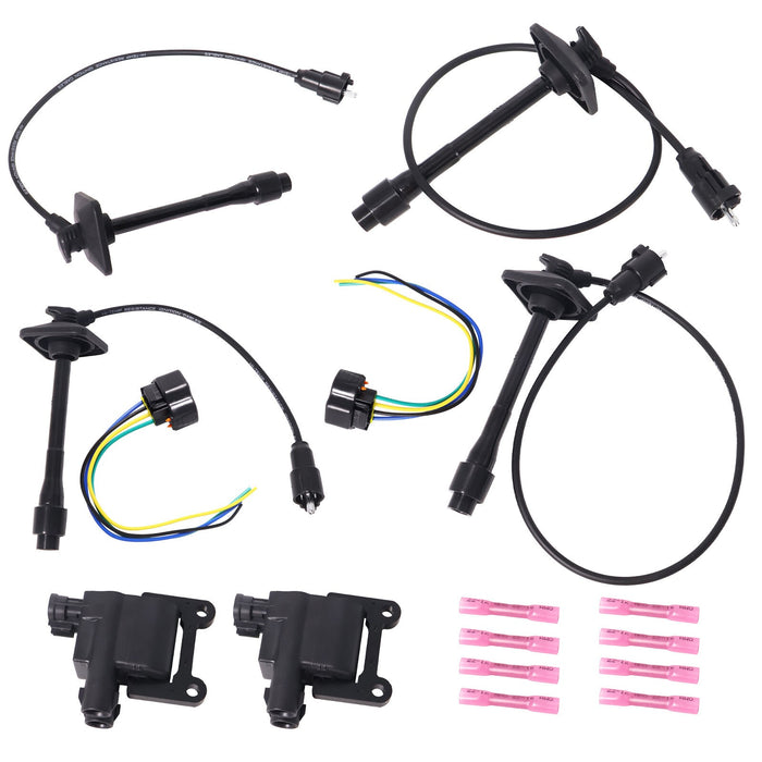 DURAFORCE 2 x Ignition Coil & Connector Pigtail Plug + 4 x Spark Plug Wire For Toyota New