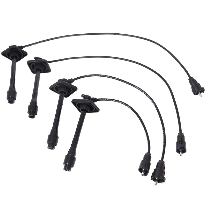 DURAFORCE 2 x Ignition Coil & Connector Pigtail Plug + 4 x Spark Plug Wire For Toyota New