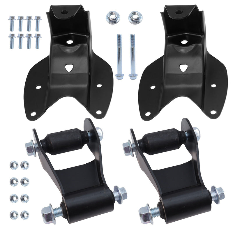 DURAFORCE Rear L&R Leaf Spring Shackle Bracket Hanger Kit for 80-97 Ford F150 F250 F350