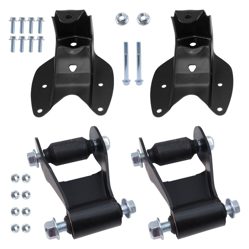 DURAFORCE Rear L&R Leaf Spring Shackle Bracket Hanger Kit for 80-97 Ford F150 F250 F350