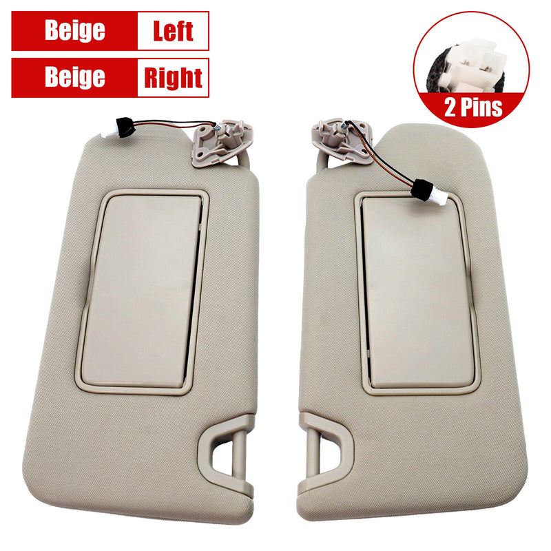 DURAFORCE NEW For 2013-2018 Nissan Altima 1 Pair Set Driver&Passenger Sun Visor Beige R/L